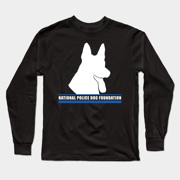K9 White Outline 1 Long Sleeve T-Shirt by National Police Dog Foundation